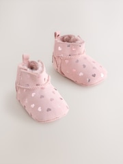 Pink Heart Baby Pull-On Boots (0-24mths) - Image 1 of 5
