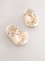 Gold Baby Bow Occassion Shoes (0-18mths) - Image 1 of 5