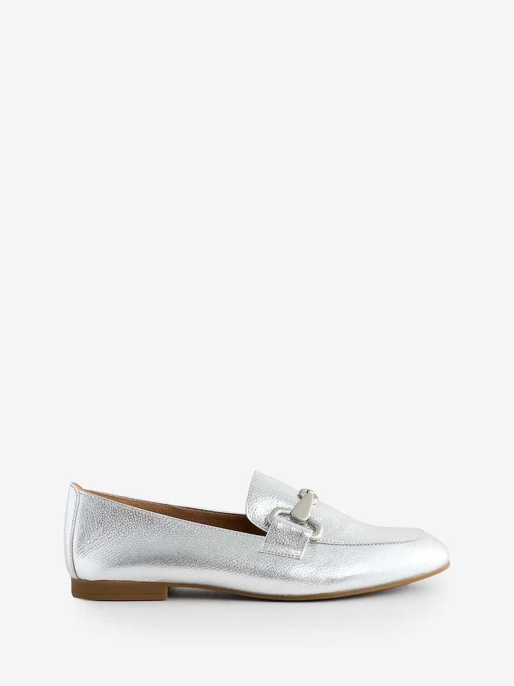 Gabor Jangle Silver Metallic Loafers Shoes - Image 1 of 1