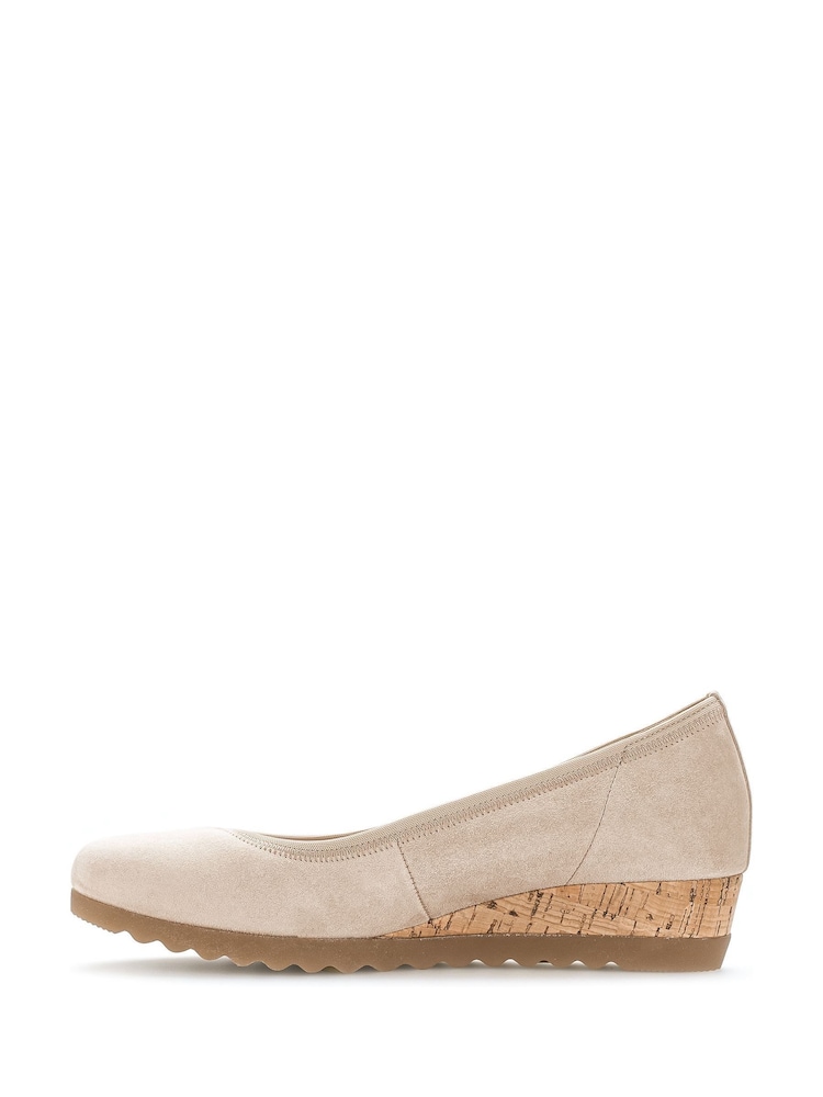 Gabor Epworth Oak Suede White Wedge Shoes - Image 2 of 5