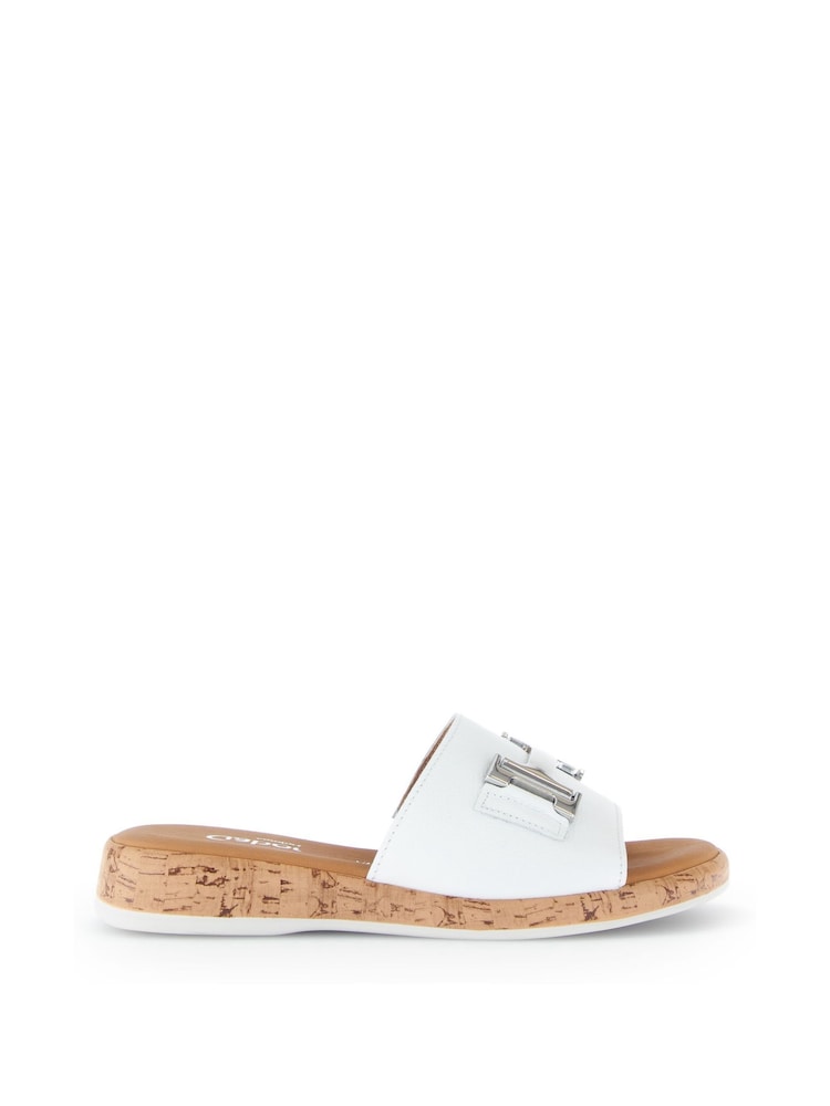 Gabor Oaty Leather White Sandals - Image 1 of 5