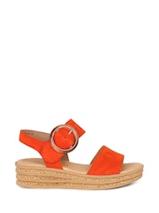 Gabor Orange Andre Pumpkin Suede Sandals - Image 1 of 5