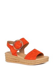 Gabor Orange Andre Pumpkin Suede Sandals - Image 2 of 5