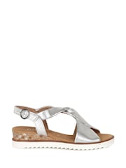 Gabor Silver Rich Leather Sandals - Image 1 of 5