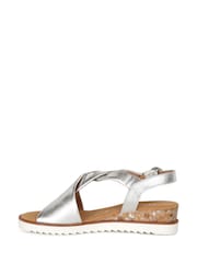 Gabor Silver Rich Leather Sandals - Image 2 of 5