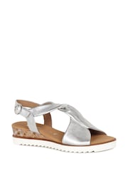 Gabor Silver Rich Leather Sandals - Image 3 of 5