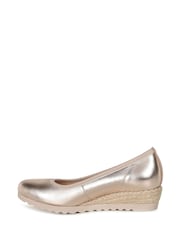 Gabor Natural Epworth Puder Metallic Wedge Shoes - Image 2 of 5