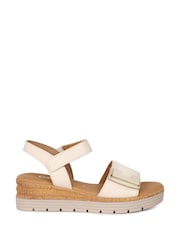 Gabor Cream Shout Crème Leather Wedge Sandals - Image 1 of 5