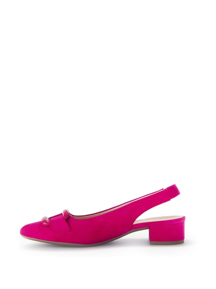 Gabor Pink Malta Suede Slingback Shoes - Image 2 of 5