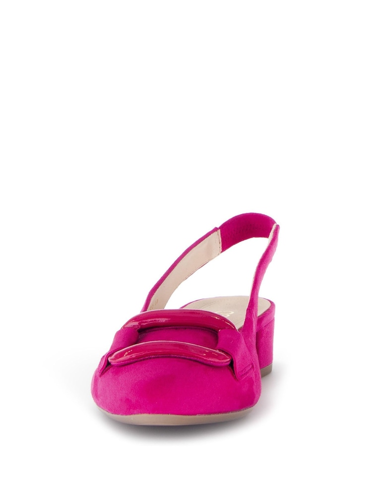 Gabor Pink Malta Suede Slingback Shoes - Image 4 of 5