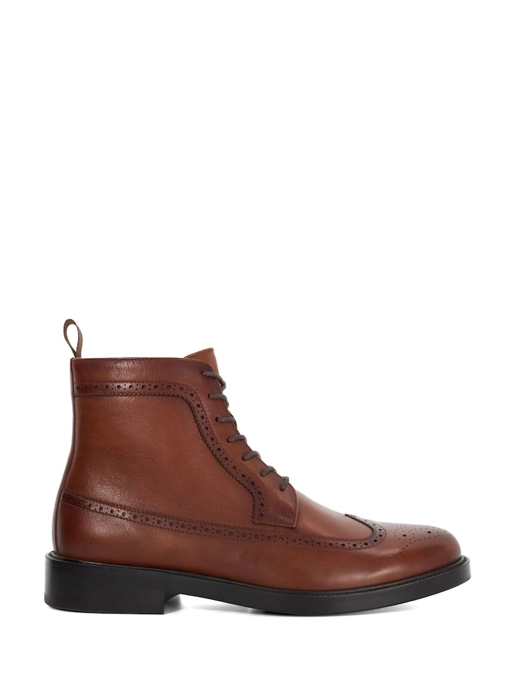 Dune London Tan Brown Marlon Lace Up Boots - Image 2 of 6