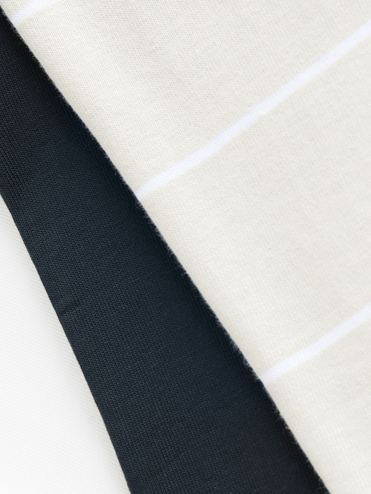 Navy/White/Grey Stripe Relaxed Fit Heavyweight T-Shirts 3 Pack - Image 5 of 12
