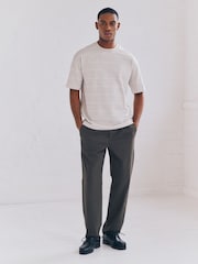 Navy/White/Grey Stripe Relaxed Fit Heavyweight T-Shirts 3 Pack - Image 8 of 12