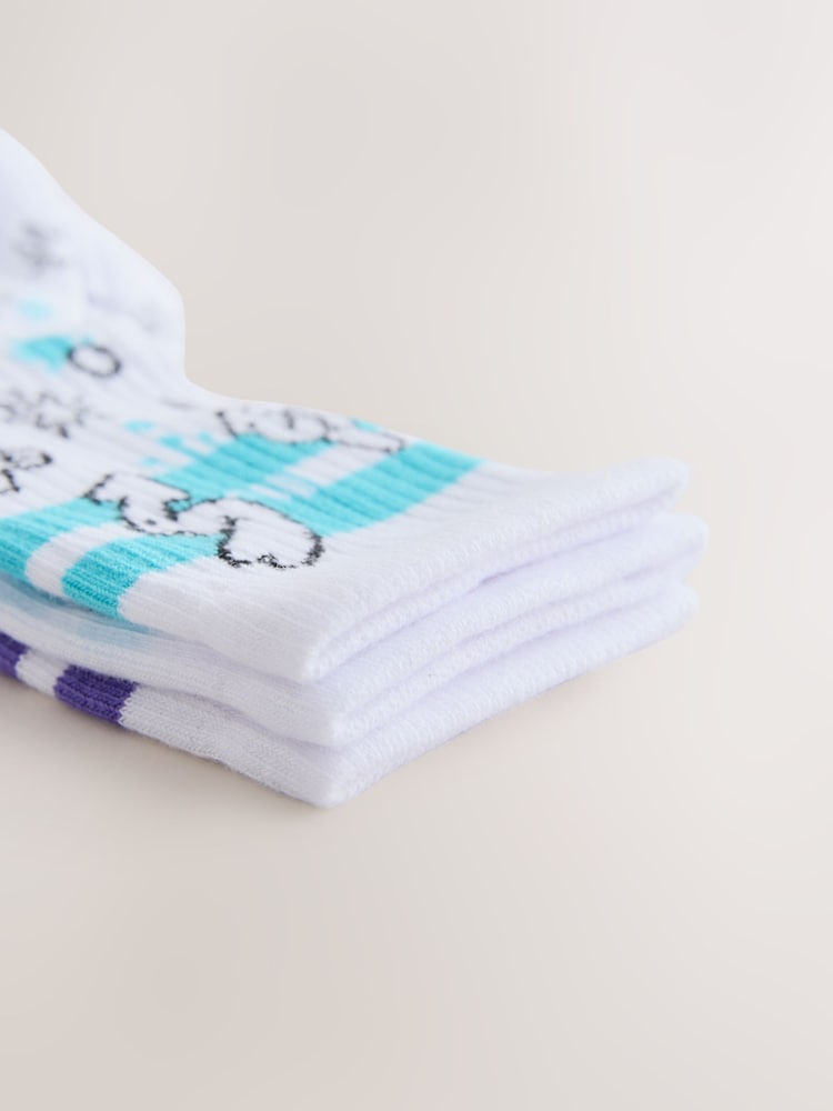 Grafiti en negro/blanco - Pack de 3 calcetines de alto contenido en algodón con diseño ribeteado de canalé y plantilla acolchada - Imagen 3 de 3 Grafiti en negro/blanco - Pack de 3 calcetines de alto contenido en algodón con diseño ribeteado de canalé y plantilla acolchada - Imagen 3 de 3
