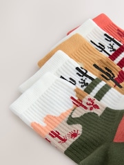 Neutral Western Cushioned Footbed Cotton Rich Ribbed Sports Socks 5 Pack - Image 2 of 3