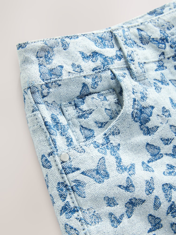 Butterfly Denim Regular Length Frayed Edge Denim Shorts (3-16yrs) - Image 6 of 7