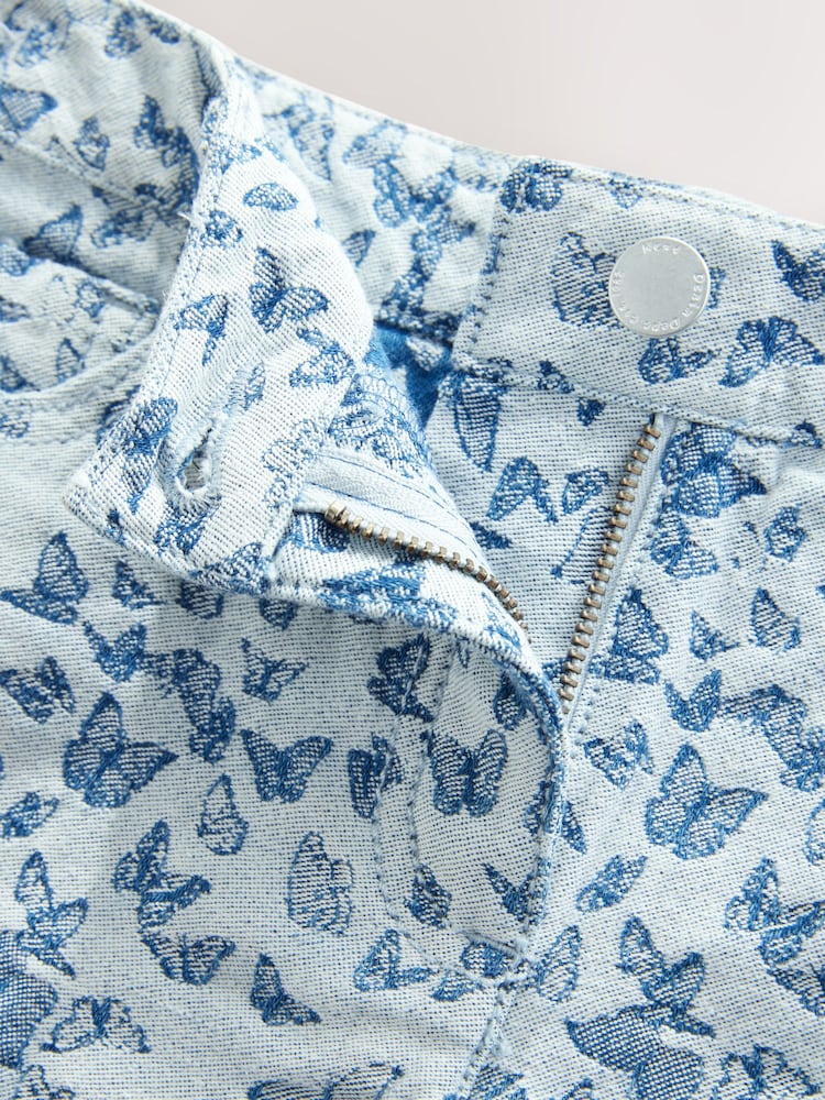Butterfly Denim Regular Length Frayed Edge Denim Shorts (3-16yrs) - Image 7 of 7