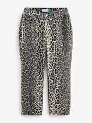 Leopard Print Hourglass Straight Leg 100% Cotton Jeans - Image 1 of 3