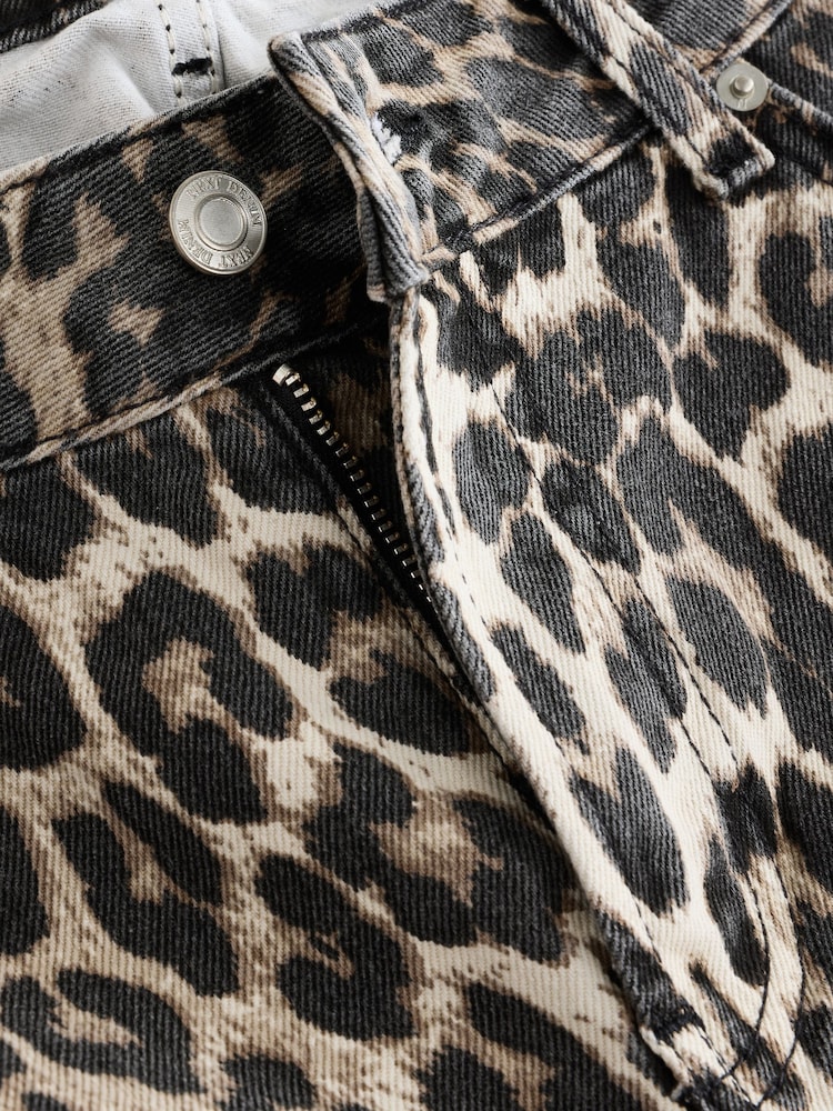 Leopard Print Hourglass Straight Leg 100% Cotton Jeans - Image 2 of 3