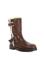 Dune London Brown Pixo Biker Boots - Image 3 of 6