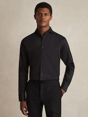 Reiss Black Storm Reg Cotton-Twill Two-Fold Shirt - Image 1 of 7