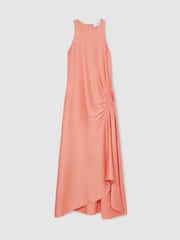 Reiss Coral Anessa Satin Shirred Midi Dress - Image 3 of 6