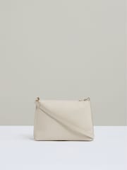 Reiss Off White Bernice Raffia Leather Cross-Body Bag - Image 4 of 5