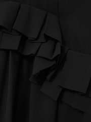 Reiss Black Luni Chiffon Tiered Ruffle Dress - Image 6 of 6