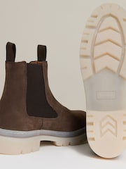 Reiss Brown Garry Suede Contrast Sole Chelsea Boots - Image 6 of 6