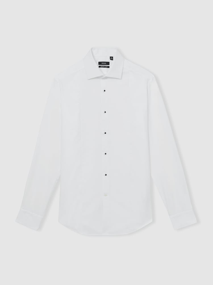Reiss White Marcel Cotton Slim-Fit Dinner Shirt - Image 2 of 6