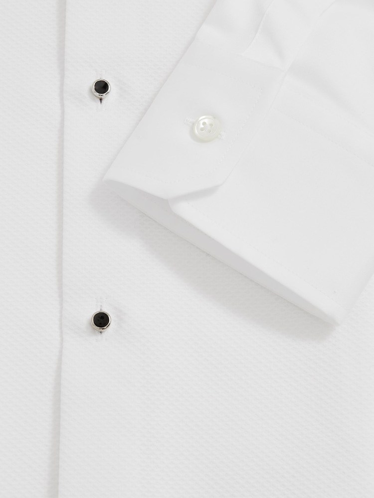Reiss White Marcel Cotton Slim-Fit Dinner Shirt - Image 6 of 6