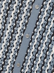 Reiss Airforce Blue Roulette Textured-Knit Cuban-Collar Shirt - Image 6 of 6