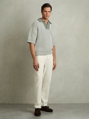 Reiss Oliver Chunky-Knit Open-Collar Polo Shirt - Bild 3 von 6