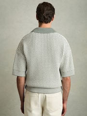 Reiss Oliver Chunky-Knit Open-Collar Polo Shirt - Bild 5 von 6