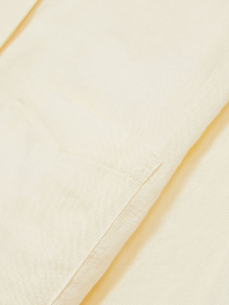 Reiss Pale Yellow Belle Linen Button-Through Shirt - Image 6 of 6