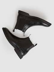 Reiss Black Jagger Leather Rubber Sole Chelsea Boots - Image 3 of 6