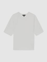 Reiss White Amigo Ribbed Knit Crew T-Shirt - Image 2 of 5
