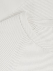 Reiss White Amigo Ribbed Knit Crew T-Shirt - Image 5 of 5