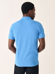 Blue Slim Fit Short Sleeve Pique Polo Shirt - Image 3 of 8