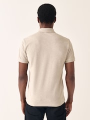 Neutral Marl Slim Fit Short Sleeve Pique Polo Shirt - Image 3 of 8