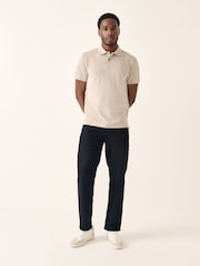 Neutral Marl Slim Fit Short Sleeve Pique Polo Shirt - Image 4 of 8