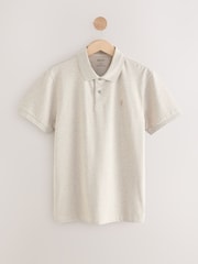 Neutral Marl Slim Fit Short Sleeve Pique Polo Shirt - Image 6 of 8