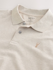 Neutral Marl Slim Fit Short Sleeve Pique Polo Shirt - Image 7 of 8