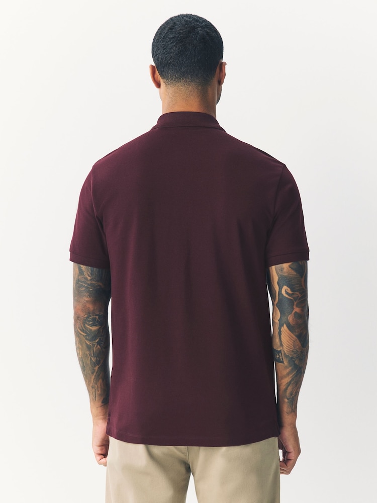 Purple Fig Slim Fit Short Sleeve Pique Polo Shirt - Image 3 of 7
