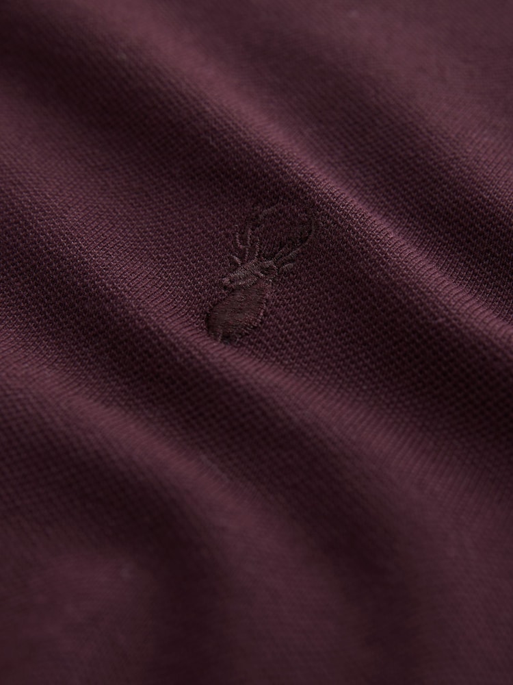 Purple Fig Slim Fit Short Sleeve Pique Polo Shirt - Image 6 of 7