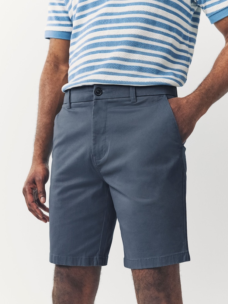 Black/Vintage Blue/ White/ Mushroom Slim Fit Stretch Chino Shorts 4 Pack - Image 2 of 13