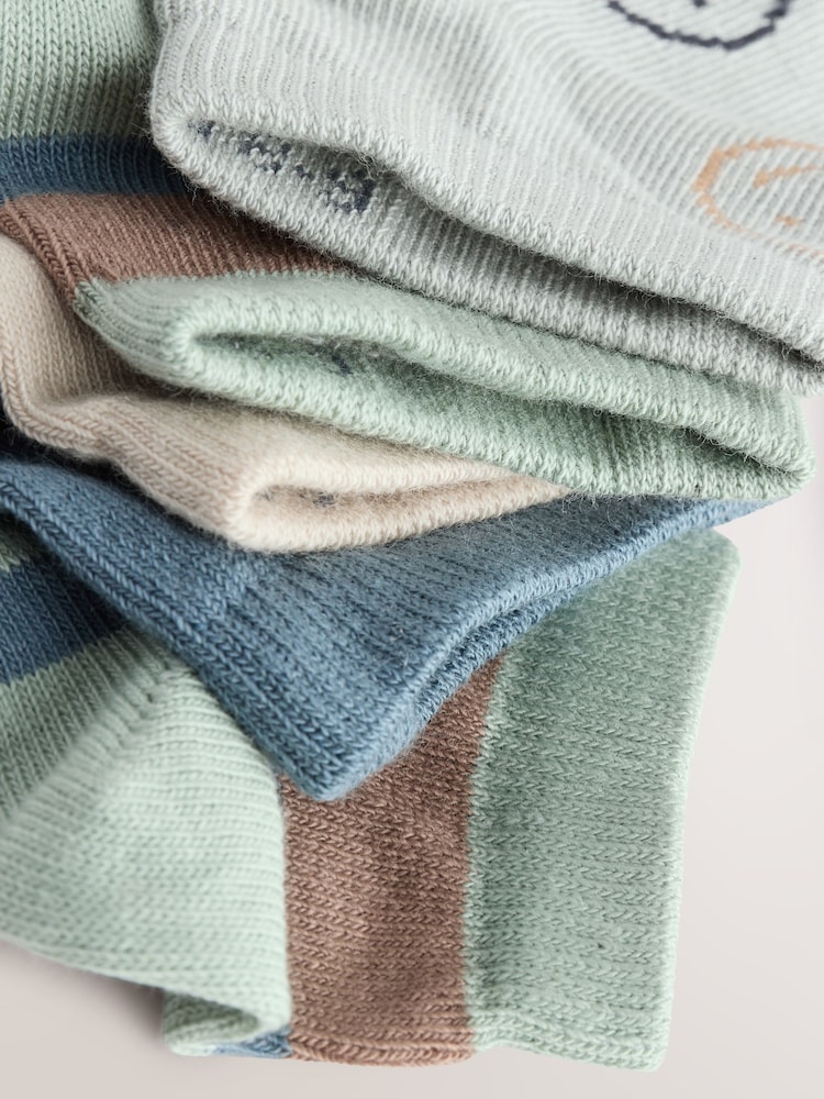 Neutral/Mineral/Blue Stripe Rich Trainers Socks 5 Pack - Image 2 of 3 Neutral/Mineral/Blue Stripe Rich Trainers Socks 5 Pack - Image 2 of 3