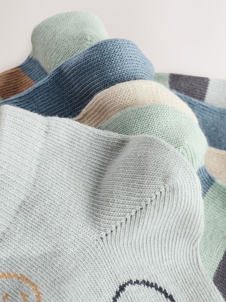 Neutral/Mineral/Blue Stripe Rich Trainers Socks 5 Pack - Image 3 of 3 Neutral/Mineral/Blue Stripe Rich Trainers Socks 5 Pack - Image 3 of 3