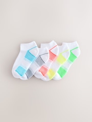 Bright Yellow/Green/Blue Cushioned Footbed Sports Trainers Socks 5 Pack - Image 1 of 3