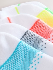 Bright Yellow/Green/Blue Cushioned Footbed Sports Trainers Socks 5 Pack - Image 2 of 3